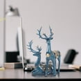 thumbnail image 5 of Miumaeov A Pair Deer Statue Decor Resin Figurines Sculptures Center Table Living Room Decor Art Blue, 5 of 14