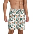 thumbnail image 2 of Rocae Winter Woodland Friends for Men's Soft Sleep Pajama Shorts, Waistband and Pockets-Medium, 2 of 6