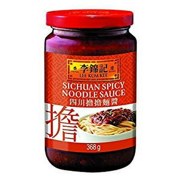 NineChef Bundle - Lee Kum Kee Sichuan Spicy Noodle Sauce 8.2-Ounce Jars (Pack of 4)   1 NineChef Brand ChopStick