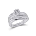 thumbnail image 2 of Sterling Silver His Hers Round Diamond Solitaire Matching Wedding Set 1/5 Cttw, 2 of 3