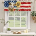 thumbnail image 2 of Farmhouse Cow USA Flag Curtain Valances for Windows, Kitchen Valance Window Treatments Panel 2 Pack, Vintage American Flags Sunflower Rod Pocket Short Curtains for Bathroom Bedroom 54 x 18 Inch, 2 of 8