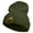 Olive, variant on Abstract Fish Bone Embroidered 12 Inch Long Knitted Beanie - White OSFM