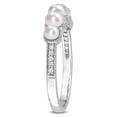 thumbnail image 3 of Everly Women's Cultured Pearl and Diamond 14k White Gold Ring, 3 of 6
