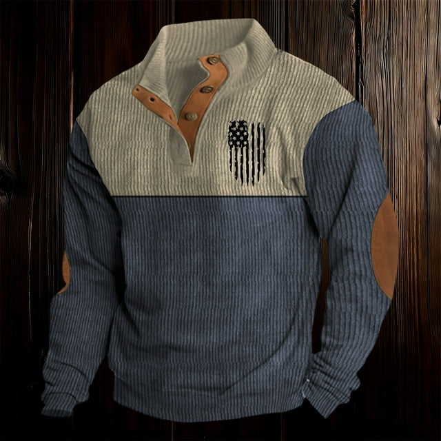 Chandail Sans Capuche pour Homme à Manches Longues, Col Ras du Cou, Chandail à Enfiler pour un Confort et un Style Quotidiens avec une Ambiance Mode Urbaine Décontractée