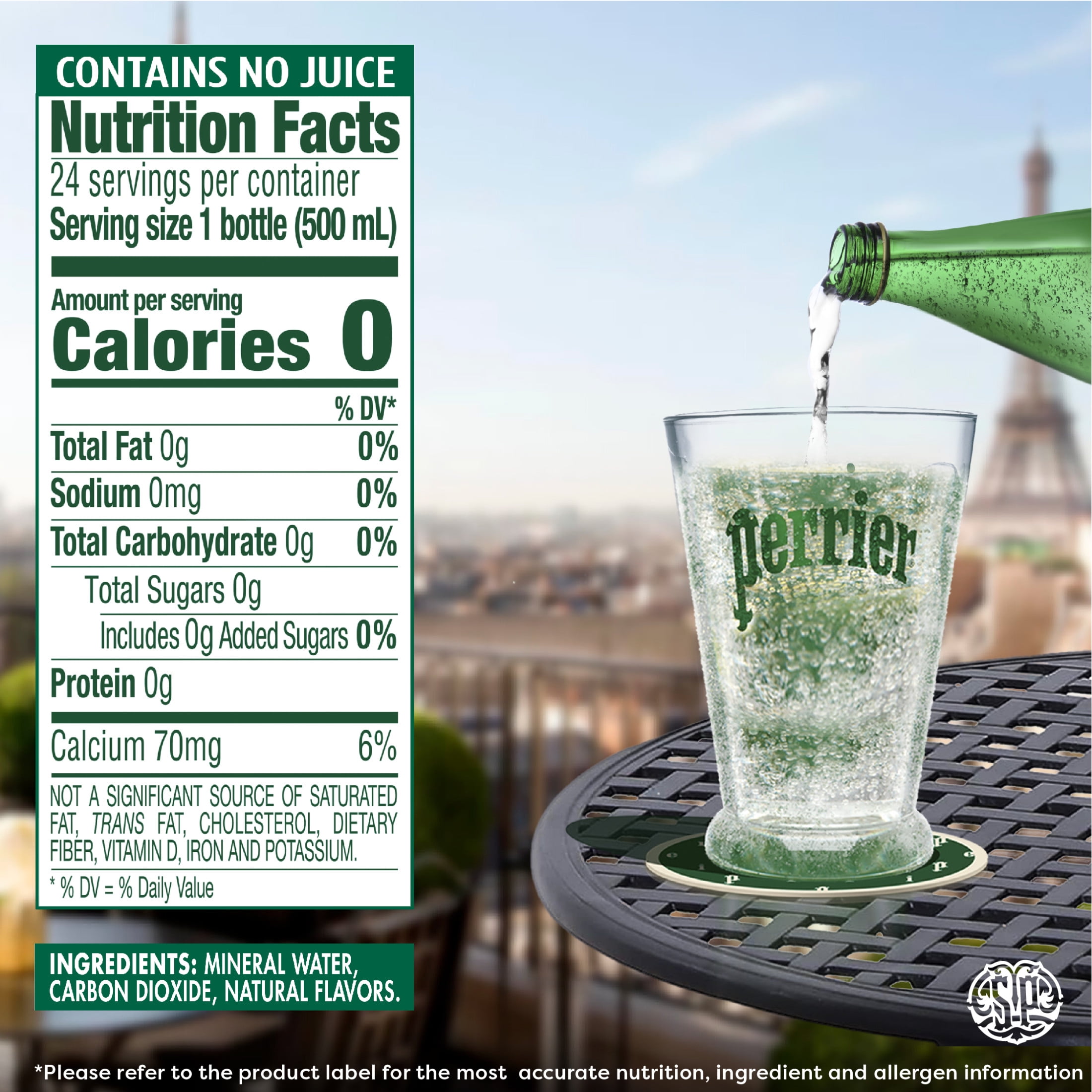 Perrier Lime Flavored Sparkling Water, 405.6 fl oz, 24 Pack Plastic Water Bottles