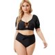 thumbnail image 1 of Bikini de Talla Grande de Manga Corta con Estampado de Tarjetas Rosegal  Camisetas sin mangas de talla grande, 1 of 2