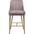 thumbnail image 3 of Meridian Furniture Owen Tabouret de Bar en Velours de 28 Po H Rose (Ensemble de 2), 3 of 5