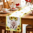 thumbnail image 5 of Sunflower Pig Table Runner 90 Inches, Summer Eucalyptus Yellow Plaid Bed Runner Dresser Scarves Tabletop for Indoor Outdoor Parties/Ceremony/Banquet, 13" x 90", 5 of 9