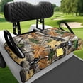 thumbnail image 4 of XYZCANDO Universal Camo Leaf Golf Cart Seat Cover with 4 Pockets | Non-Slip Washable Terry Cloth | For EZGO Club Car Yamaha 2-Seat Golf Carts, 4 of 8