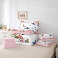 thumbnail image 6 of Erosebridal Elegant Hummingbird 7-Piece King Bedding,Graceful Tropical King Bed in a Bag,White Pink,Pink Reversible, 6 of 7