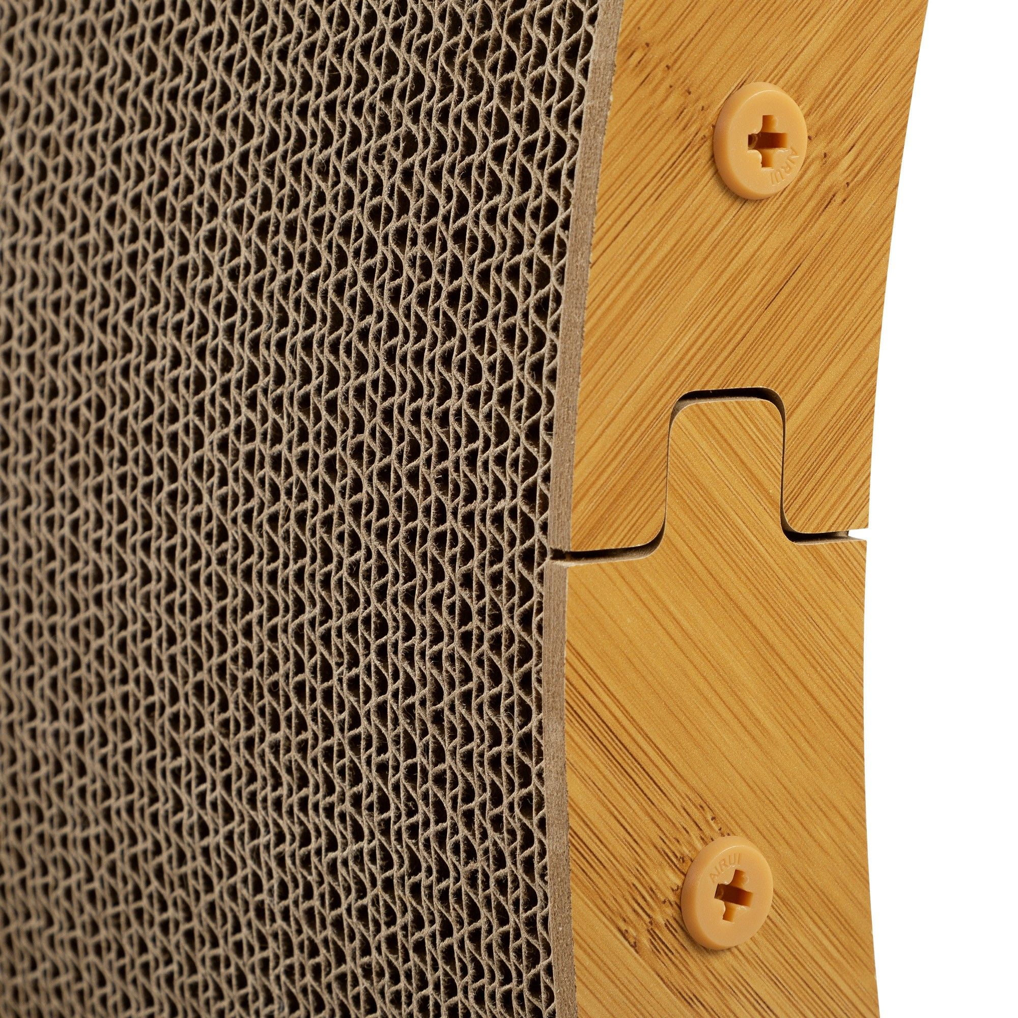 resenkos 38" Cat Exercise Wheel for Indoor Cat, Cat Running Wheel with Sided Corrugated Cardboard Runway, Cat Treadmill Wheel for Fitness Weight, Beige