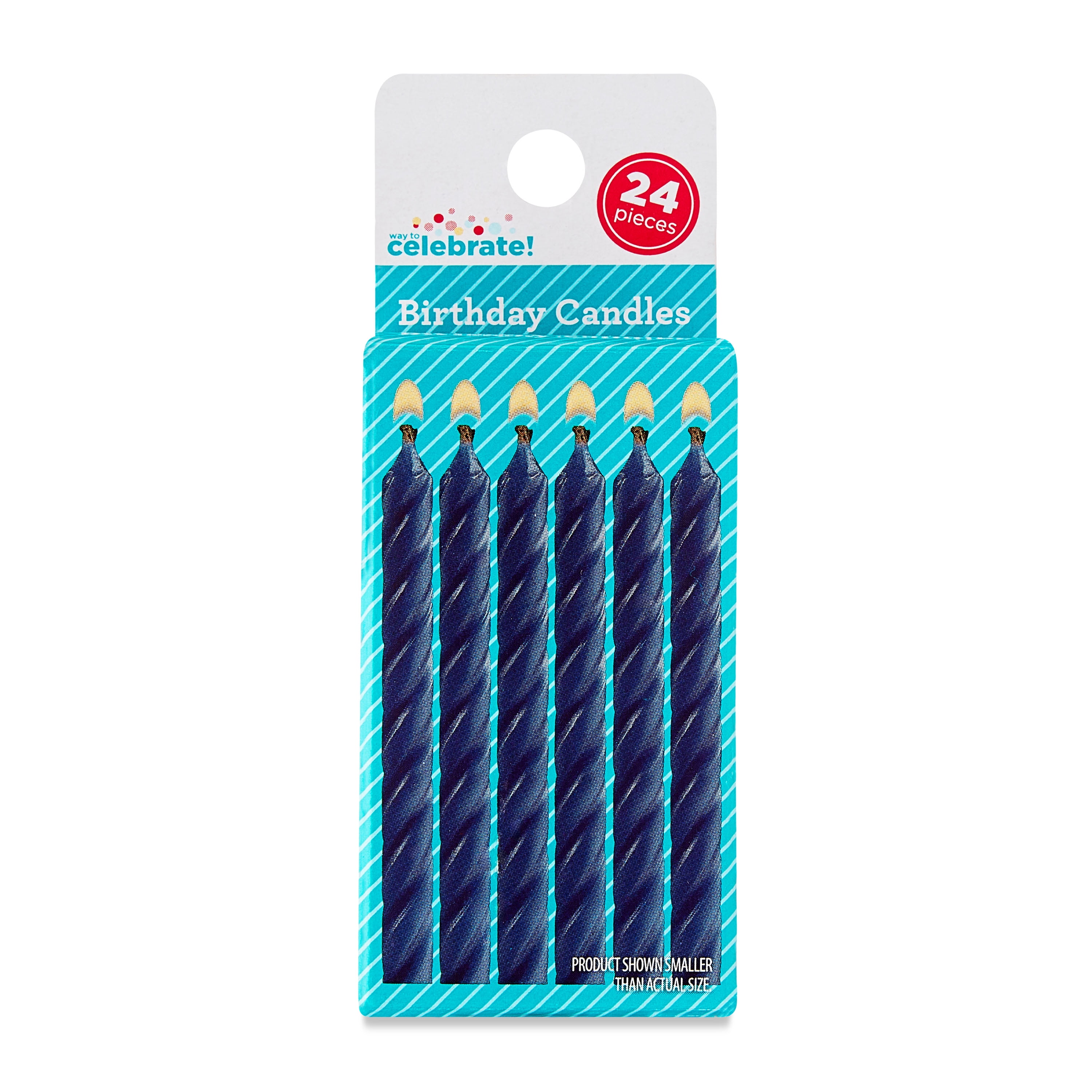 (6 pack) Blue Spiral Birthday Candles, 24 Count, by Way To Celebrate