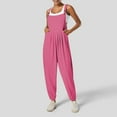 thumbnail image 2 of hotojiny Women's Casual Bib Overalls Sleeveless Adjustable Straps Jumpsuits Square Neck Comfy Rompers with Pockets, 2 of 7