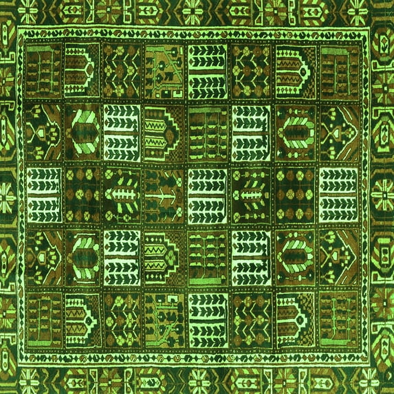 Ahgly Company Indoor Square Persian Green Traditional Area Rugs, 3' Square