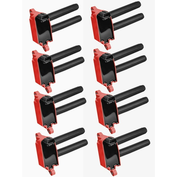Set of 8 Red Color Ignition Coil Compatible with 2009-2014 Dodge Challenger 5.7L V8  345ci Replacement for UF504 GN10352