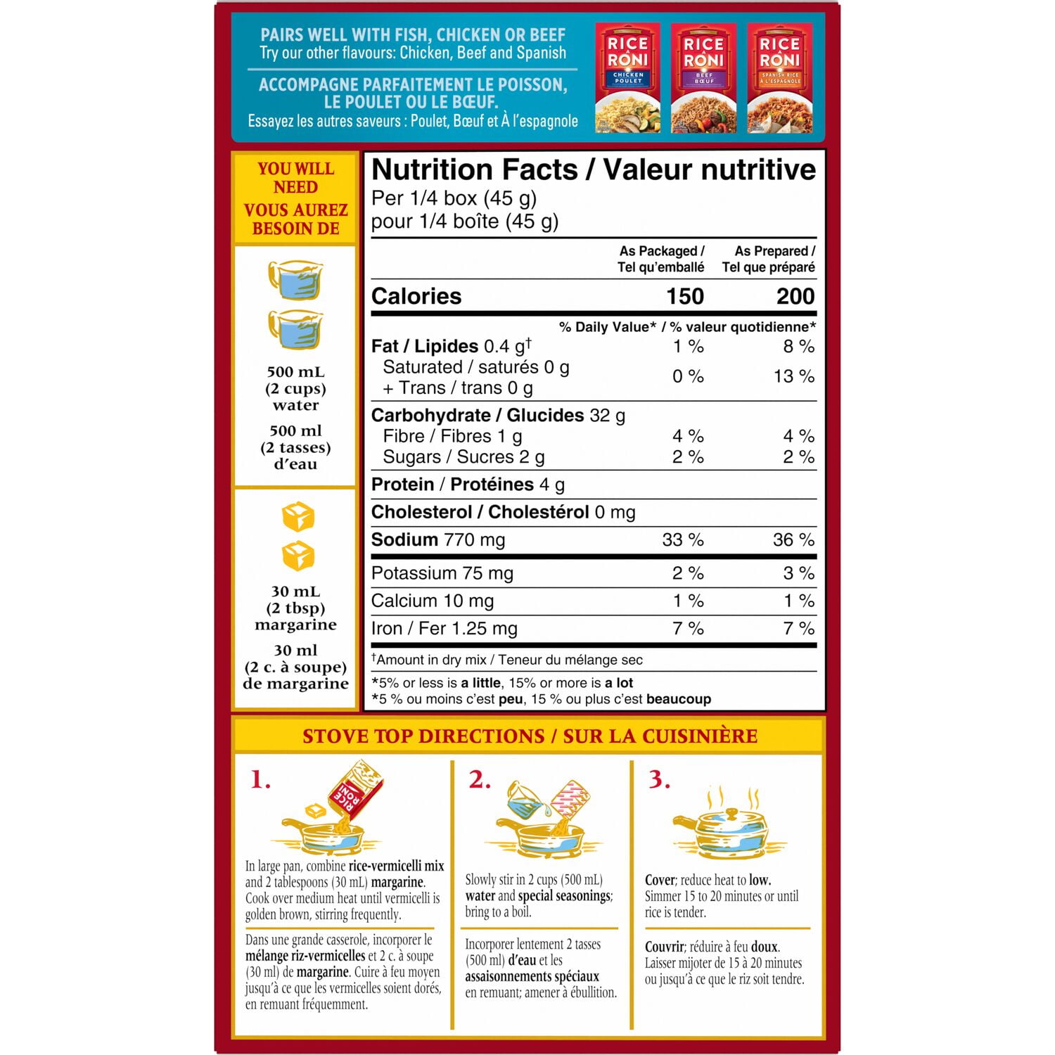 Rice-A-Roni Fried Rice Flavour Rice & Vermicelli Mix with Seasonings, 177 g.