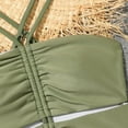 thumbnail image 3 of GYRATEDREAM Girls One Piece Swimsuits Summer UPF 50+ Quick Dry Beach Bathing Suit Cross Shoulder Strap Swimwear for 7-8Y Green, 3 of 5
