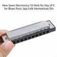 thumbnail image 2 of New Swan Harmonica 10 Hole for Key of C for Blues Rock Jazz Folk Harmonicas Silv, 2 of 8