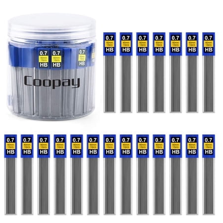 Coopay 600 Pcs Recharges de Plomb 0,7 mm Hb Résistantes aux Chocs Recharges pour Crayon Mécanique Lot de 12 par Tube 50 Tubes (0,7 mm)
