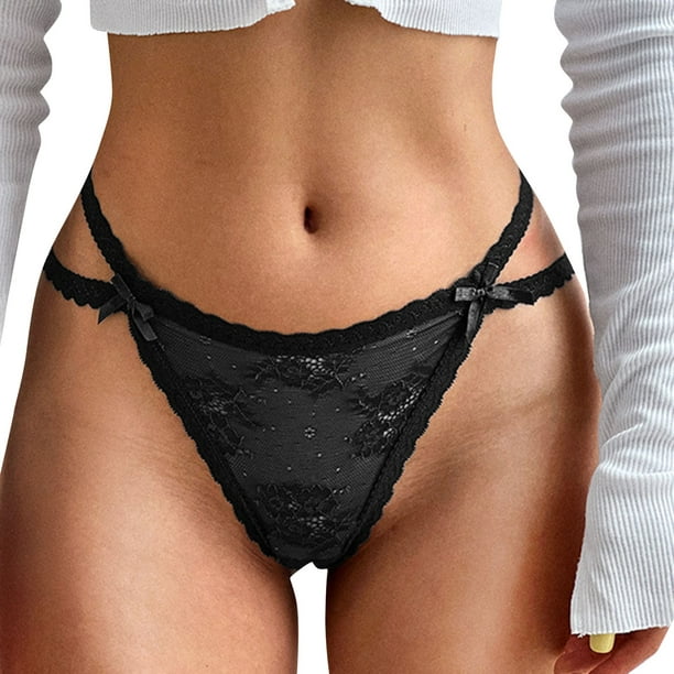 nsendm Female Underpants Adult Cotton Panties Size 9 Flower Embroidery Lace  Transparent Women Underwear Sexy Thong Hollow Size 9 Womens