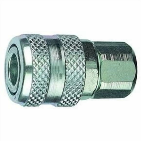 Tru Flate Hose End Quick Disconnect Coupling 13-775 Coupler End; 1/4 Inch Female NPT x 1/4 Inch Body Size; ARO Design One Wide Band Coupler Body; 300 PSI Maximum Working Pressure