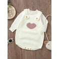 thumbnail image 6 of Infant Baby Knitting Romper Heart Print Sleeveless Romper Overall Sweater for Boys Girls, 6 of 9