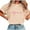 Beige, variant on Summer Casual Short Sleeve Tops for Women Mom Gift Mothers Day Shirt Cute Pullover Graphic Tees Pink, M