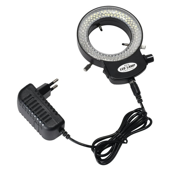Adjustable 144 LED Light Microscope Ring Light Illuminator Bright Lamp with Adapter for Digital Stereo Microscope
