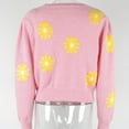 thumbnail image 5 of Lovskoo Sweaters for Women Comfortable Little Daisy Printing Long Sleeve Round Neck Sweater Top Pink, 5 of 6