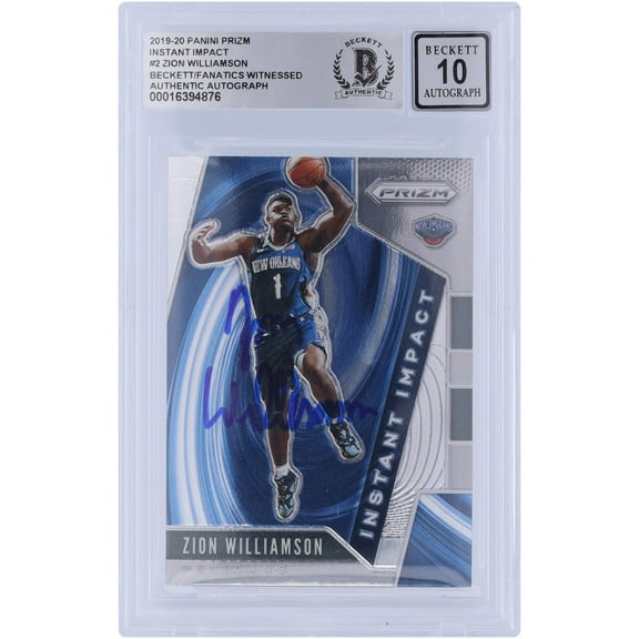 Zion Williamson New Orleans Pelicans Autographed 2019-20 Panini Prizm Instant Impact #2 Beckett Fanatics Witnessed Authenticated 10 Rookie Card - Fanatics Authentic Certified