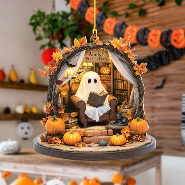 Décorations d'Halloween colorées à suspendre en acrylique pour fenêtre, mur, porte, décorations fantômes mignonnes pour bricolage d'Halloween