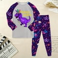 thumbnail image 2 of Hessimy Toddler Boys Girls Spring Summer Funny Cartoon Print 2Pcs Crewneck Long Sleeve Sweatshirt Joggers Pants Sweatsuit, Funny Jogger Set(Grey,7-8 Years), 2 of 7