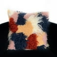 thumbnail image 2 of Plutus Brands Red, White, Blue Plutus Fanciful Boho Animal Faux Fur Luxury Throw Pillow 18 in x 18in, Double Sided 18" x 18", 2 of 2