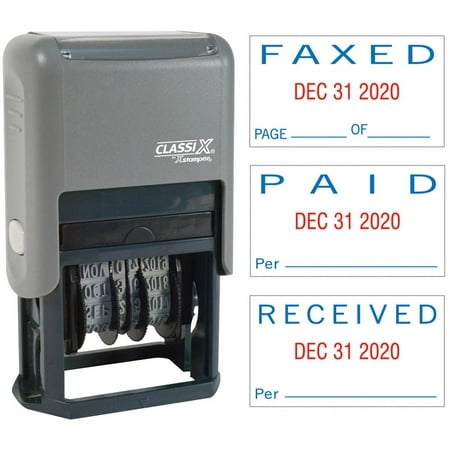 Xstamper, XST40330, Self-Inking Paid/Faxed/Received Dater, 1 Each