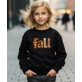 thumbnail image 4 of Trendy Faux Embroidery Fall Sweatshirt for Women, Youth and Kids Flower Sweater Black Sweatshirt Youth Small, 4 of 5