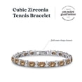 thumbnail image 5 of KEZEF Silver Plated Brass Tennis Bracelet for Women, 7x5mm Champagne Cubic Zirconia Oval & White Round 2.5mm Stones, 7 in, Hypoallergenic, 5 of 7