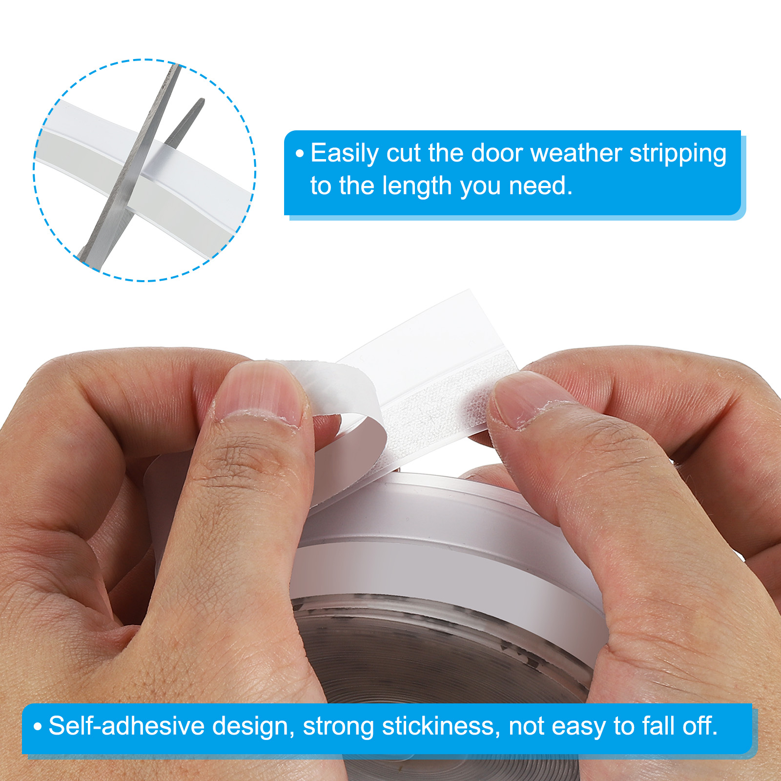 Unique Bargains Silicone Self-Adhesive Dustproof Waterproof Weather Stripping Clear 25mm