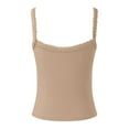thumbnail image 4 of PEASKJP Women Sleeveless Tops Undershirt Spaghetti Strap Basic Camisoles, Beige S, 4 of 5