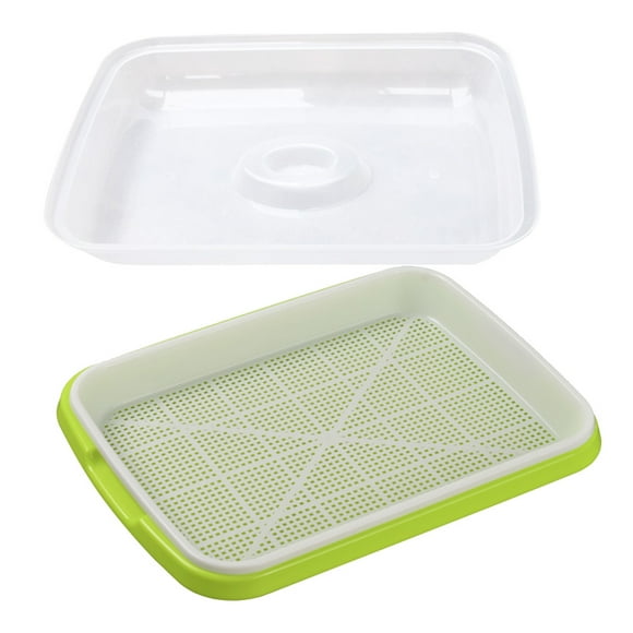 1 Set Sprouting Set Soil-Free Sprouter Tray with Lid Hydroponics Germination Tray for Wheatgrass Soybean Mung