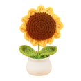 thumbnail image 2 of sunsanly Handmade Knitted Sunflower Potted Plant Decor Crochet Wool Flower Desk Decoration Home Garden Ornament for Wedding Photography Prop, 2 of 8