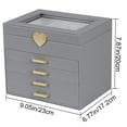 thumbnail image 3 of Joyero Kendal LJC4DRGY con tapa de cristal de 5 capas, color gris, 3 of 6