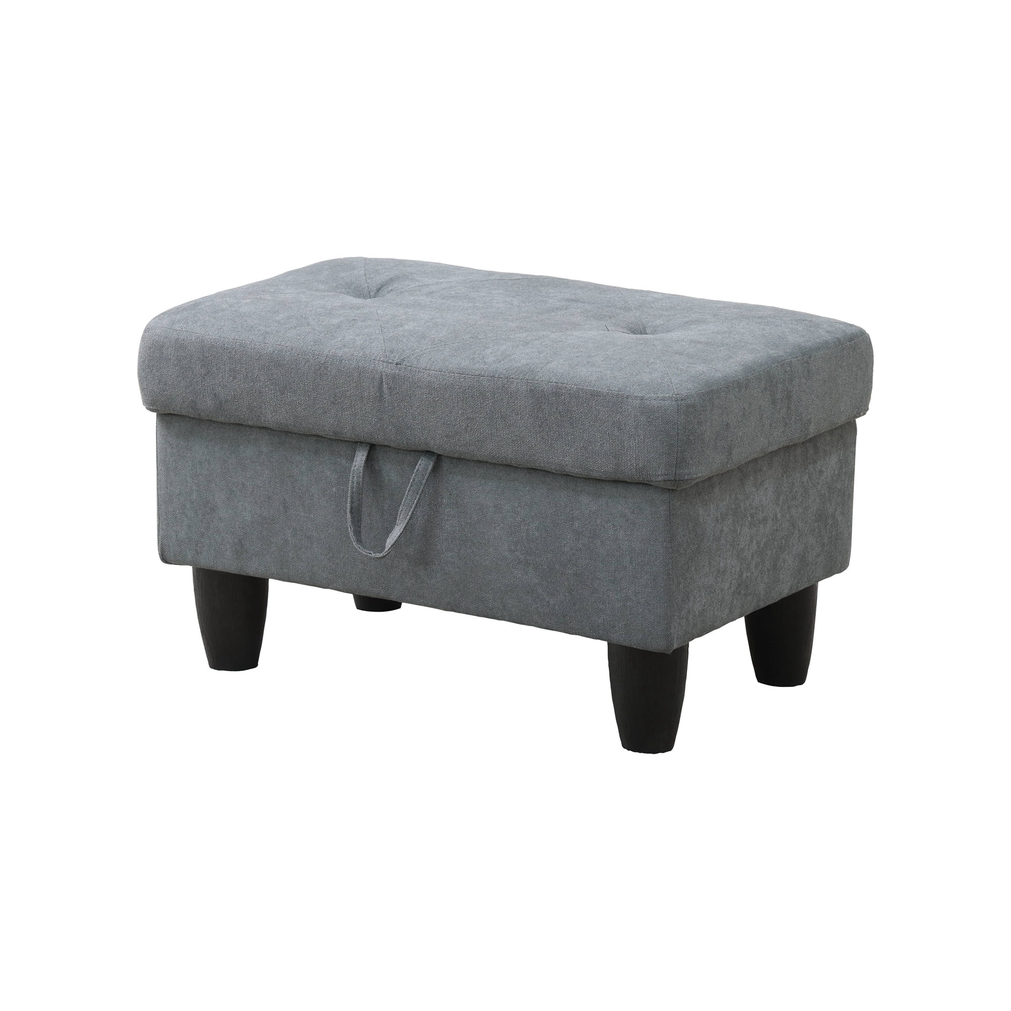 Aukfa 29" Storage Ottoman Bench with Lift Top for Home Office, Flannel, Dark Gray