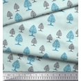 thumbnail image 2 of Soimoi Cotton Voile Fabric Tree Block Print Sewing Fabric Yard 42 Inch Wide, 2 of 3
