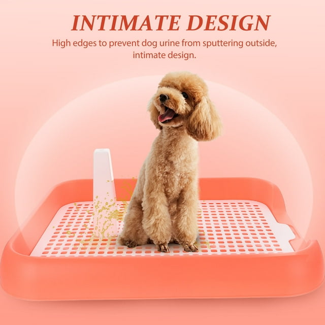 IDEANATEGRATE Pets Toilet Interior De Plástico Con Rejilla Para Perros Antideslizante De Color Rosa