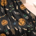 thumbnail image 4 of Halloween Pumpkins and Brooms Blanket,Comfortable Soft Lamb Wool Throw Blanket,All Season,Warm Lightweight Blankets for Sofa Bed Couch Living Room Chair,50"x60", 4 of 4