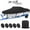 Black, variant on Teblint Waterproof Boat Cover, 17-19ft Trailerable Boat Cover, 420D Heavy Duty Oxford Mooring Cover for V-Hull Boat Runabouts with 5 Straps, Storage Bag (Black)