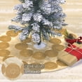 thumbnail image 3 of Glam Creme Vanilla White Medallion Viscose Memories Christmas Decor Appliqued Velvet Round 21" Diameter Tree Skirt, 3 of 6