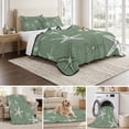 thumbnail image 6 of Quilts Queen Size, Vintage Green Starfish Soft Comforter Bedding Set for Bed, Summer Coastal Beach Marine Life Lightweight Quilted Bedspread with Pillow Cover(2 Pieces) for All Season, 90x96 Inch, 6 of 9