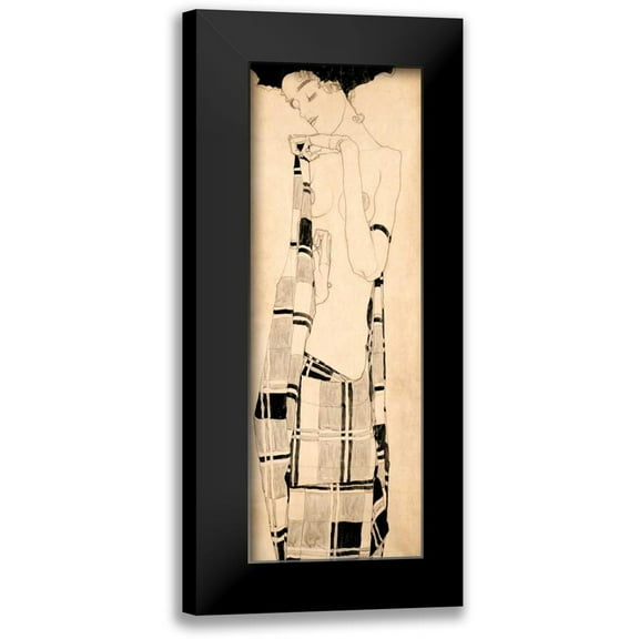 Schiele, Egon 7x14 Black Modern Framed Museum Art Print Titled - Standing Girl