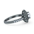 thumbnail image 3 of Art Deco Solitaire Accent Wedding Engagement Ring Simulated CZ 925 Sterling Silver, 3 of 7